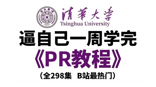 【PR教程】全298集（完整版）清华大佬耗时三个月整理的Premiere Pr课程，从基础到精通，详细讲解，通俗易懂，适合所有零基础小白学习，学完即可接单！！！