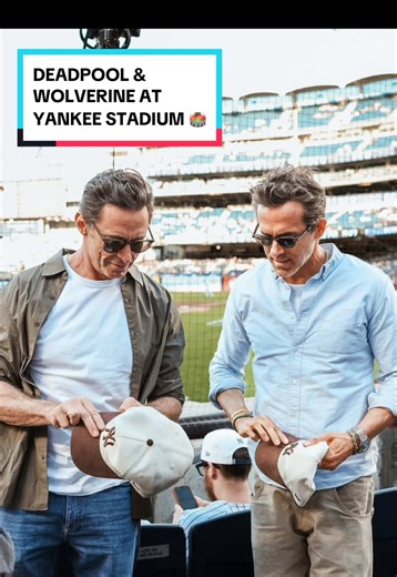 When Deadpool & Wolverine come to Yankee Stadium 🏟️ #yankees #hughjackman #ryanreynolds #yankeestadium