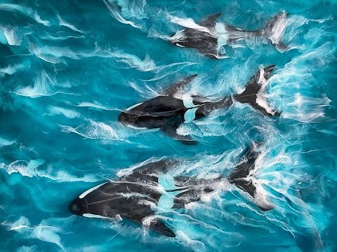 174 - Epoxy Resin Art - Step by Step Tutorial How to create 3D Whales with Movement in the Ocean