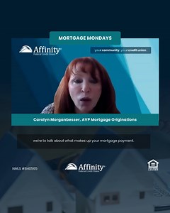 Ever wonder what actually makes up your monthly mortgage payment? Carolyn Morganbesser breaks it down in this week's #MortgageMonday! 💬 Have questions about your payment breakdown or need help planning? We’re here to help. #HomeBuyingTips #MortgageEducation #AffinityFCU | Affinity Federal Credit Union