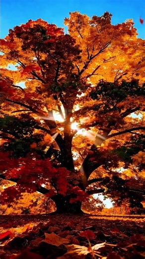 MAPLE | Maple Tree in Autumn Sun 🍁 | Falling Leaves