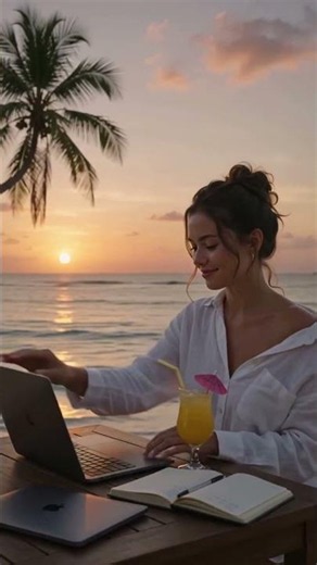 POV: Working from the Most Relaxing Beach Café 🌴 | Summer Drink Lofi