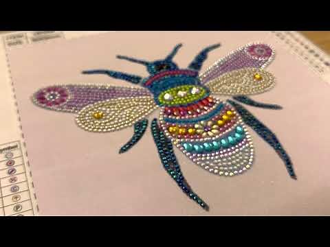 ASMR Diamond Painting Bee | Relaxing No-Talking Craft with Sparkling Diamonds 🐝✨