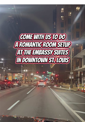 Come with us to do a romantic room setup at the Embassy Suites in downtown St. Louis #tiktokgostay #romeoandjulietstl #stlouis #romanticroomdecor #hoteldecor
