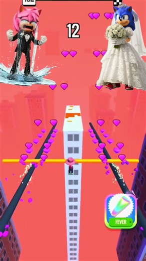 Help! Groom Amy vs. Bride Sonic Stick Running 3D! #sonic#gaming #shortsfeed#shorts