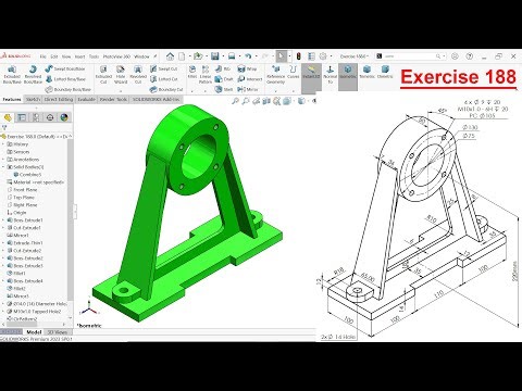 Solidworks tutorial for beginners Exercise 188
