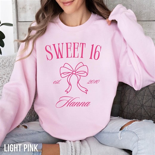 Custom 16th Birthday Gift, Personalized Sweet Sixteen Sweatshirt, Sweet 16 Hoodie, Birthday Gift for Girls, Custom Gift, Gift for Daughter - Etsy