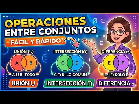 Operaciones entre Conjuntos Fácil y Rápido | Unión, Intersección y Diferencia Explicadas