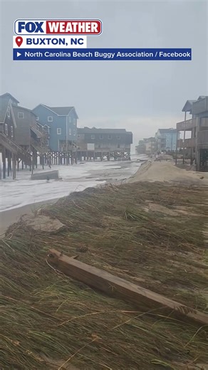 FLOOD INVASION: Residents in Buxton, North Carolina, have been walloped by heavy flooding along the coast, as unoccupied homes are being severely damaged due to the wrath of Hurricane Humberto and Imelda. #NorthCarolina #flooding #ocean #beach #homes #safety #FoxWeather | FOX Weather