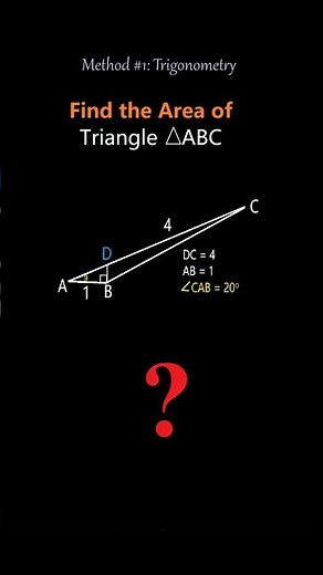 How to solve for the area of a triangle. Method 1: using standard trigonometry