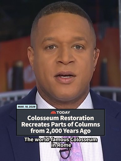 The Colosseum has a bright new look following a restoration using the same travertine marble of ancient Rome to recreate parts of columns from 2,000 years ago. Tourists will be able to sit on large travertine marble slabs where the columns once stood and read reproductions of the Roman numerals that indicated seat sections. #TODAYShow