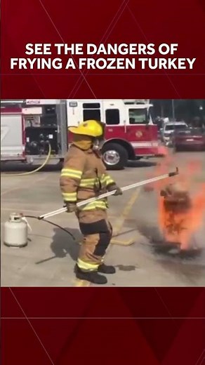 See what happens when you fry a frozen turkey