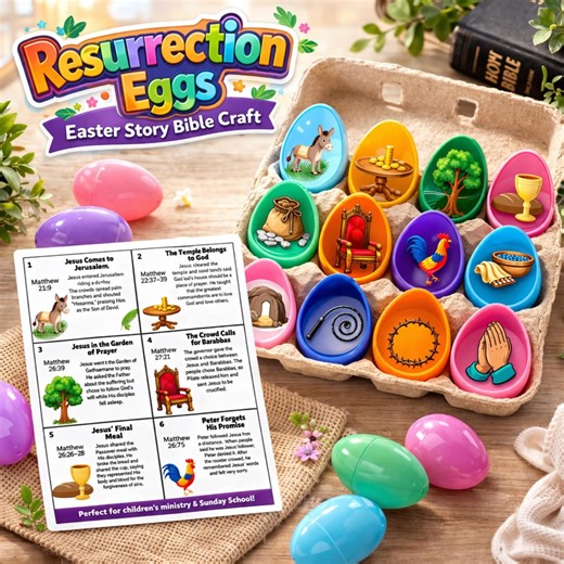 Resurrection Eggs Easter Story Printable, Christian Easter Activity for Kids, Bible Story Craft, Holy Week Teaching Set, Sunday School Game - Etsy
