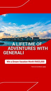 Travel more, worry less, and win big! 🎉 Get Generali Annual Travel Insurance and you could win a dream vacation for two worth RM25,000*! Join the #GeneraliLifetimeAdventure ✈️ *Terms and conditions apply. | Generali Malaysia
