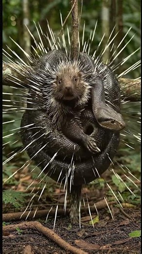 Swamp Showdown: Spikes vs. Python! 🌿💥 #animals #wildlife #python #shorts