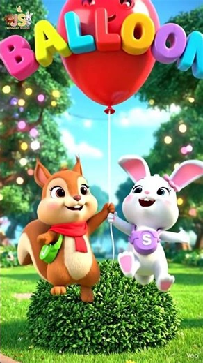 ​👉 Peek-a-Boo! 🙈 Red Balloon Surprise 🎈 B for Balloon Song #Shorts