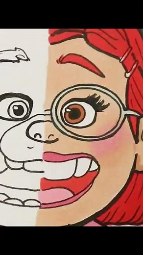 Colouring Mei Mei & Red Panda TRANSFORM - Disney Turning Red | Paint Markers