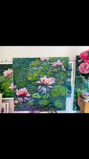 23 reactions | Water Lillie’s on display at The Captain’s Quarter Art Gallery #oilpainting #floralart #abstractflorals #nzartists #artlovers #interiors | Sheena Burton Gallery | Facebook