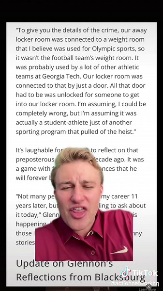 15 years ago Virginia Tech had their jerseys stolen against Georgia Tech during Halloween #collegefootball #virginiatech #uniforms #sportsstories #greenscreen