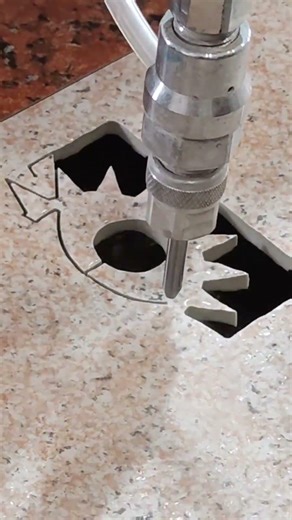 Punching or custom-shaped deep processing #ceramic #stone #water jet cutter #stress relief