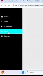 Sidebar Menu with Professional Icons | HTML CSS Only