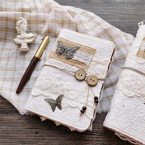 Retro Butterfly Lace Loose-leaf Journal A6 A5 Original White Lace Notebook Cover Handmade Refillable Fabric Notepad Card Booklet Girl's Gift - Etsy