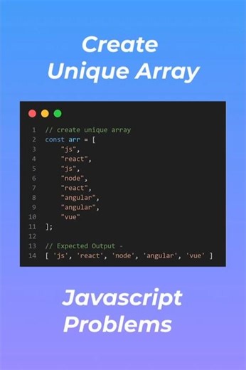 How create unique array from given list in javascript #coding #javascript #codingtips #codinglife
