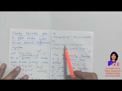 Part1-Cauchy Problem for 1st order Quasi Linear Partial Differential Equation by Dr Urvashi Arora