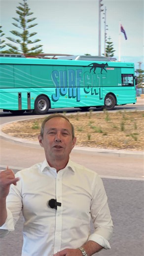 Caught the Surf CAT yet? 🏄‍♂️ It's a free bus travelling between Stirling Station and Scarborough Beach every 10 minutes, every day of the year - so you'll never miss your chance to drop in. And the best part, there's even a rack for your surfboard.