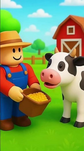 Roblox Farmer Feeds a Hungry Cow 🐄🌾 | You Won’t Believe What Happens Next! #shorts#roblox#viral