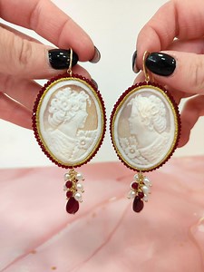 Italian Jewelry, Cameo Earrings, Pendant Earrings, Cameo and Zirconia Earrings, Classic Jewelry, Important Jewelry, Gift - Etsy Canada