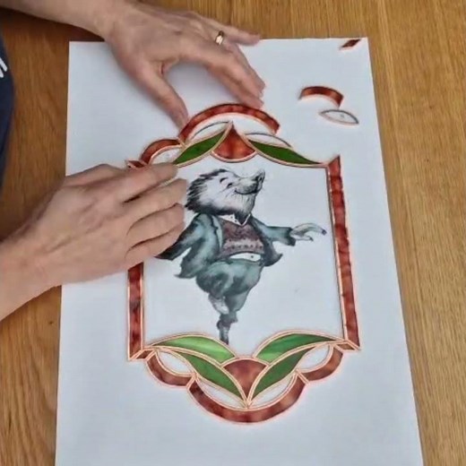 Timelapse: Mole from Wind in the Willows: Hand painted and stained glass