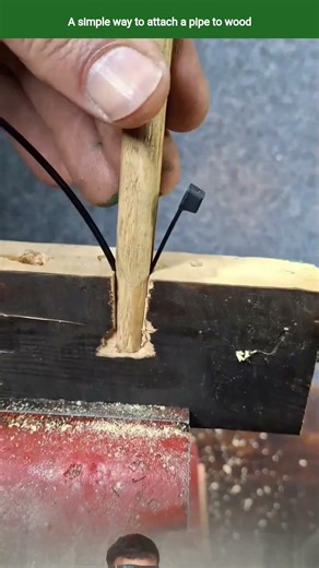 A simple way to attach a pipe to wood