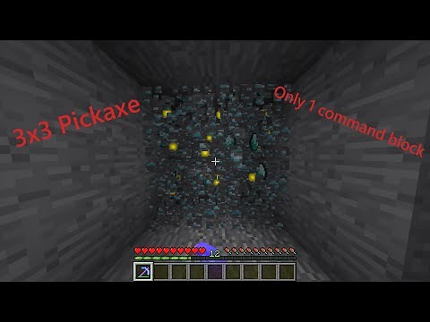 3x3 Mining Pickaxe with only ONE COMMAND BLOCK | Minecraft Vanilla 1.9/1.10/1.11/1.12