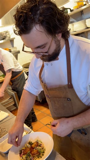 2.1K views · 20 reactions | Chef Hunter delivers fresh coastal flavors straight to your plate, blending French tradition with Charleston’s Lowcountry charm. Our seared scallops bring together cauliflower à la polonaise, @storey_farms egg, capers, garlic, and fines, perfectly paired with the 2024 Christophe Patrice Chablis. Santé! | Brasserie La Banque | Facebook