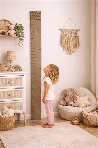 Personalised Wooden Height Chart With Milestone Markers * Family Growth Chart - Etsy
