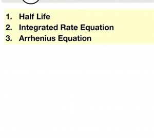 Physics/Chemistry Concepts: Half Life, Integrated Rate Equation... | Filo