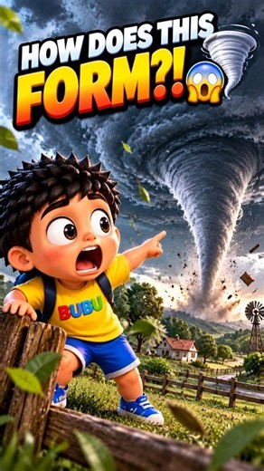 How Does a TORNADO Form?! 🌪️😱 | The Amazing Science of Tornadoes! | Bubu Kids #Shorts