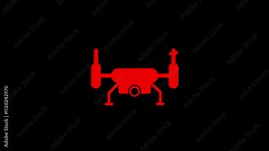 drone animated outline icon. drone line icon motion design for web, mobile and ui design.Drone icon, remote control air drone with action camera icon animation.