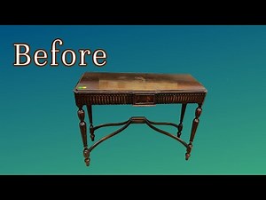 How to refinish a severely water damaged mahogany vintage console table!