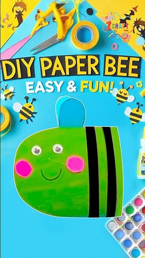 DIY Paper Bee Craft 🐝 | Easy craft to do at home #diy #craft #craftyfun #kids