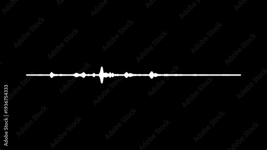 White audio spectrum equalizer animation, digital sound frequency wave visualizer, modern clean music motion graphic, abstract minimalist waveform line, transparent background black channel, 4k