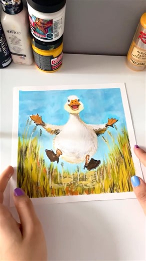 Cute Duck Painting #painting #acrylic #shorts