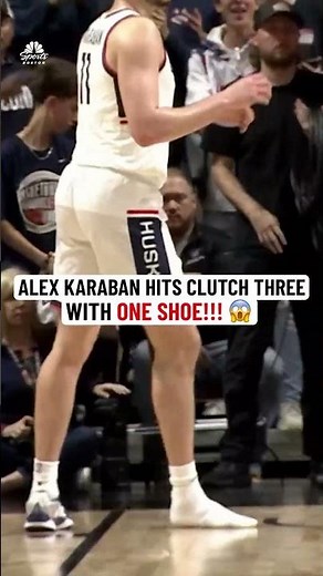 HIGHLIGHTS: Alex Karaban hits clutch three-pointer for UConn with ONE SHOE!!! 😱