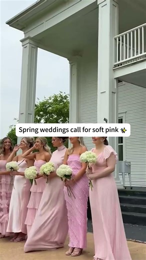 Soft pink bridesmaid dresses made for spring weddings 🌸 #wedding #weddingdressadvice