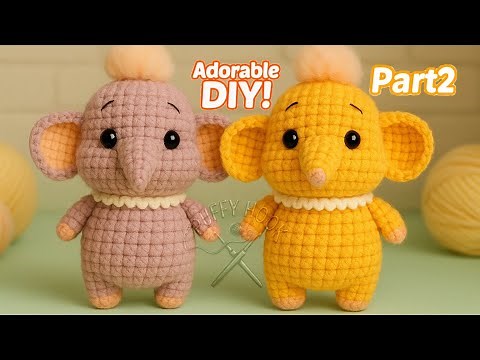 Crochet Elephant Tutorial 🐘 | Amigurumi Elephant Body, Legs & Final Touches (Part 2 – Final)