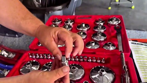 Auto Oil Filter Socket Wrench Set, Cup Type 1/2 inch Drive Cap Removal Tool, with Drain Plug Socket Set/Adjustable/Drive, Compatible, all Models Car, SUV, Oil Filter (58, GREEN)