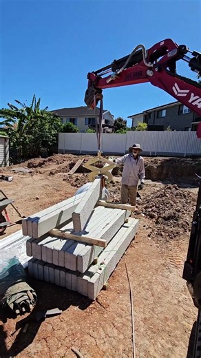 Concrete sleeper retaining wall, Retaining wall construction, Landscaping #maxdesignandconstruction