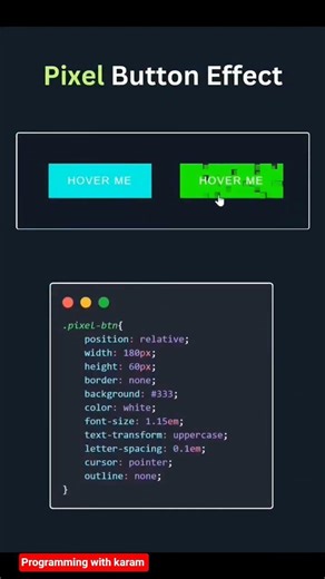 Pixel Button Effect #html #coding #develop #python #coderlife #shorts #shortvideo #css #code