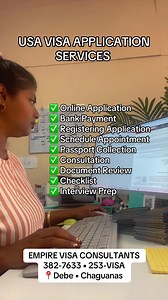USA VISA APPLICATION SERVICES ✅ Online Application ✅ Bank Payment ✅ Registering Application ✅ Schedule Appointment ✅ Passport Collection ✅Consultation ✅ Document Review ✅ Checklist ✅ Interview Prep Empire Travel & Visa Consultant 📲382-7633 • 253-VISA 📍Chaguanas • Debe | Empire Travel & Visa Consultant